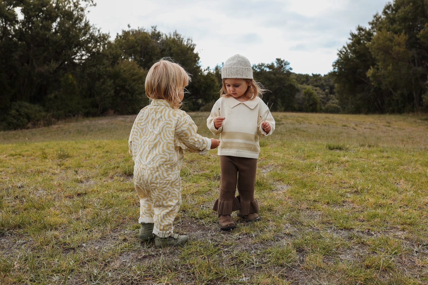 Striped Collar Pull Over - Milk/Pistachio