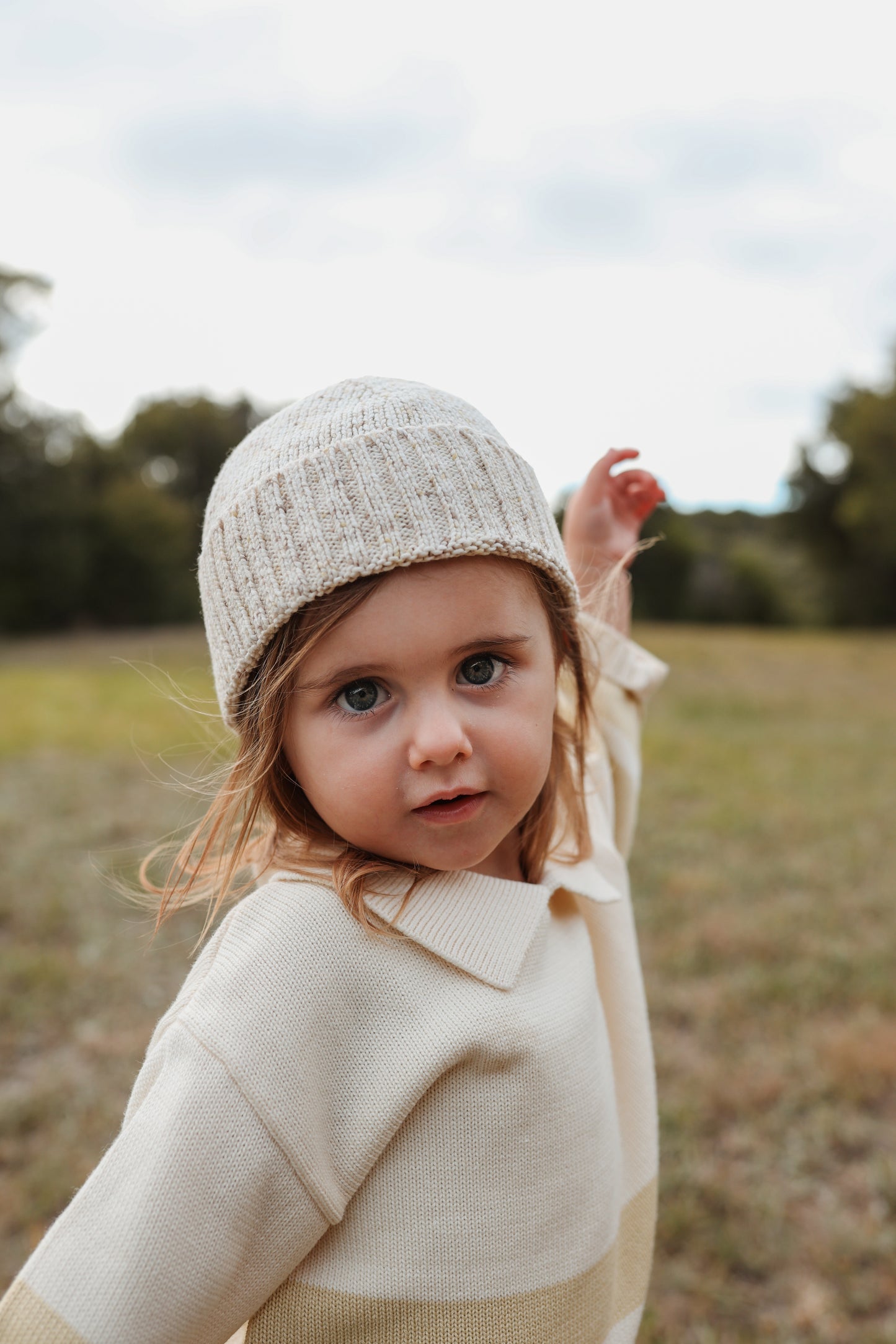 Striped Collar Pull Over - Milk/Pistachio