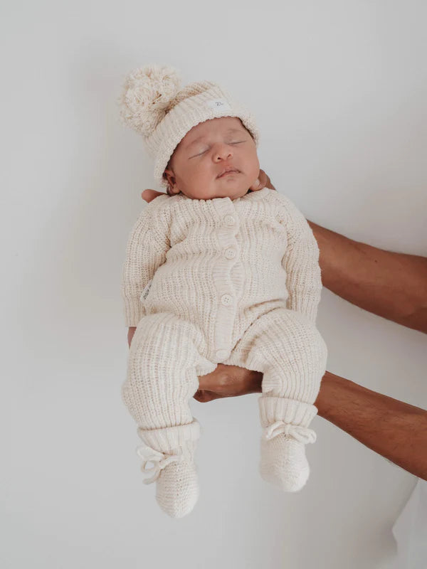 Classic Knit Romper - Honey