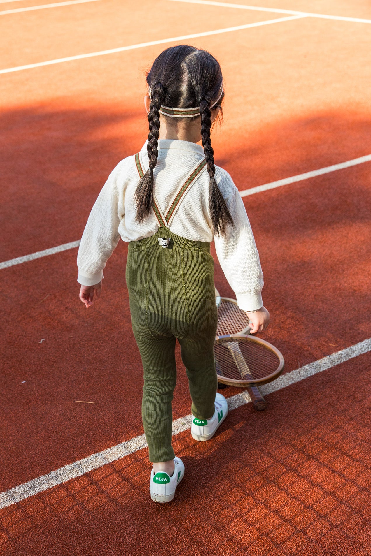 Classic Tights | Footless - Olive Striped