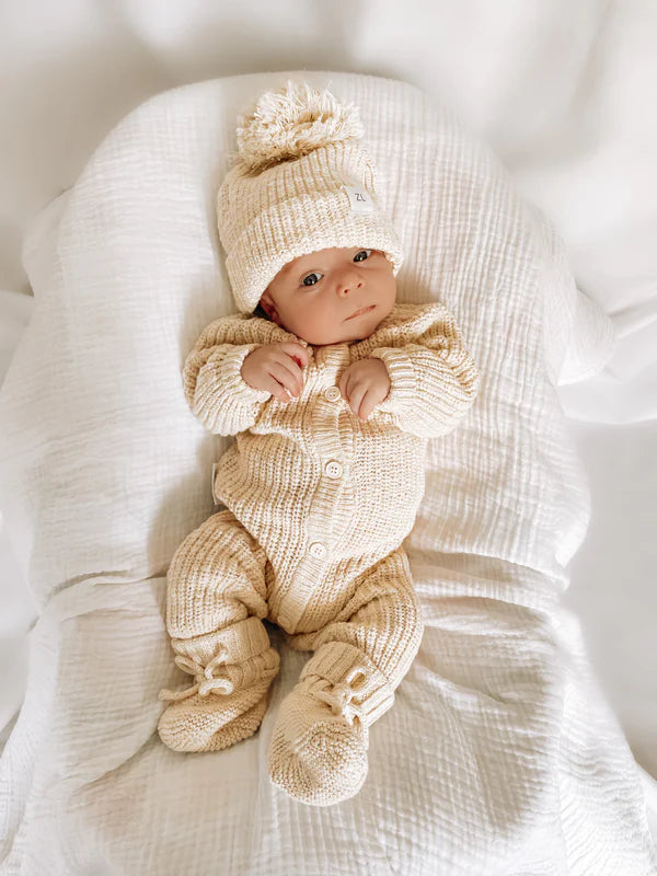 Classic Knit Romper - Honey