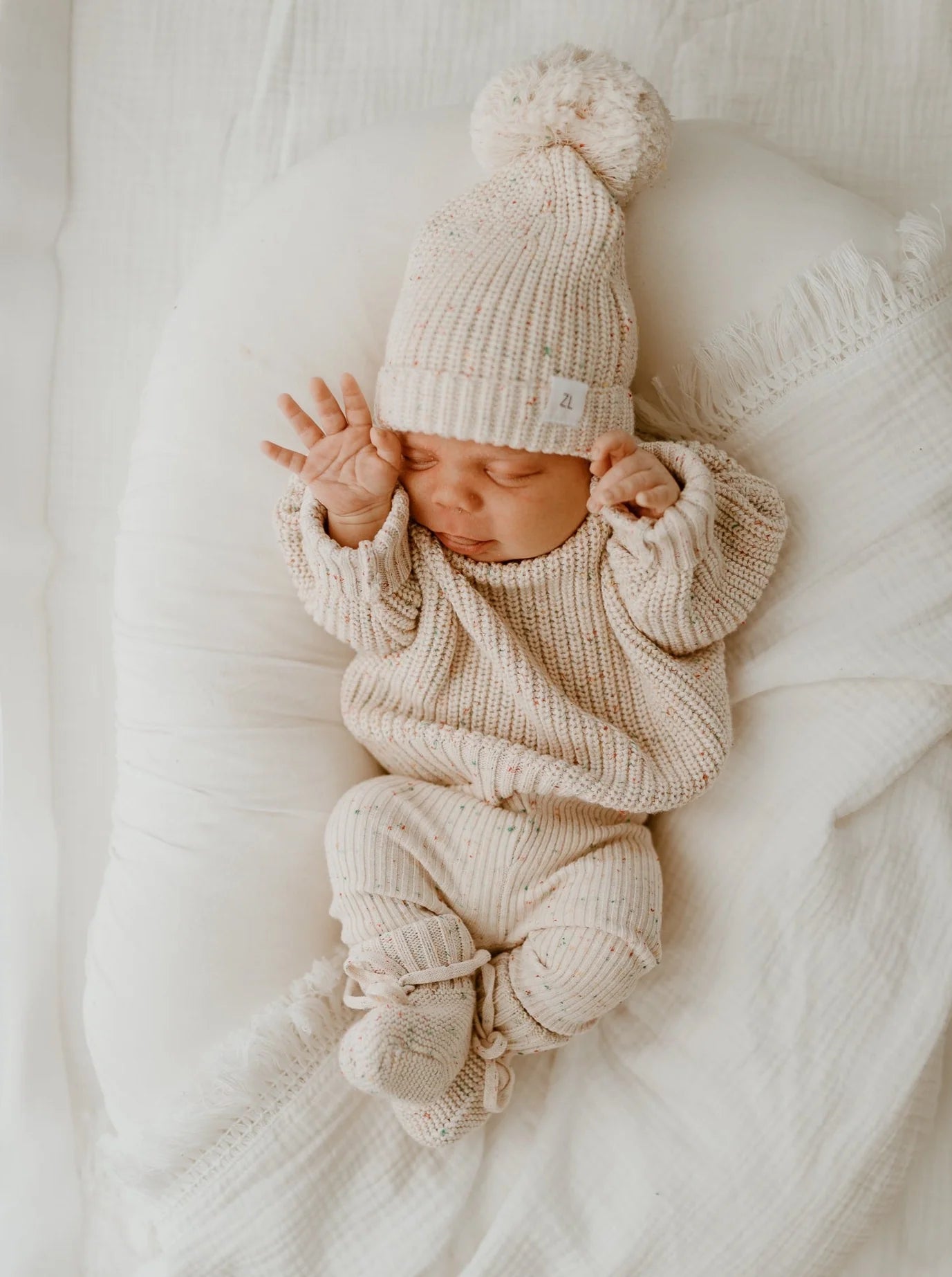 Fringe Swaddle - Cream