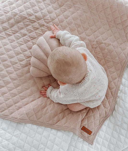 Reversible Cot Quilt - Nougat + Ivory