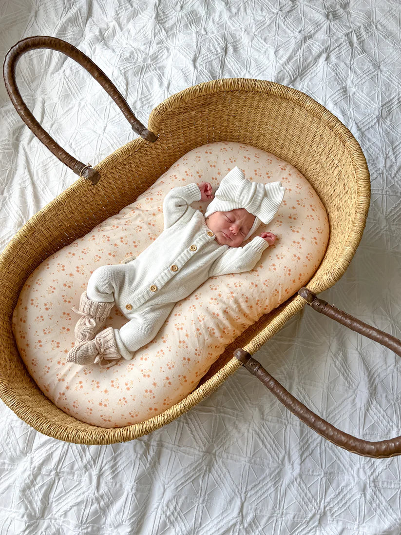 Bassinet Sheet - Paisley Cream
