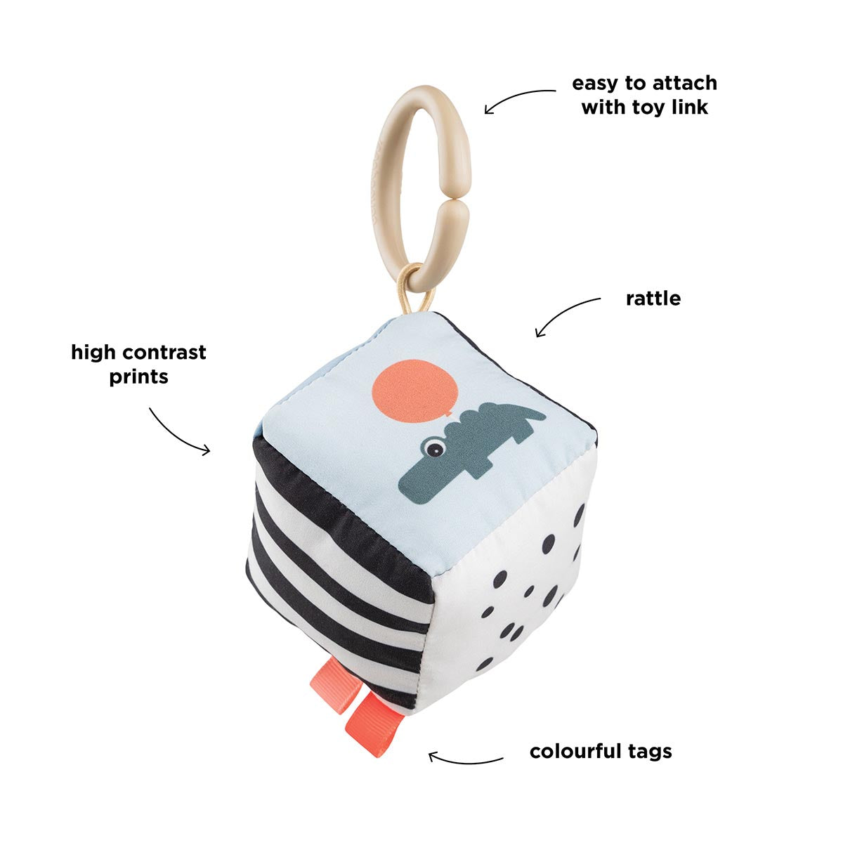 Contrast Baby Cube - Happy Clouds