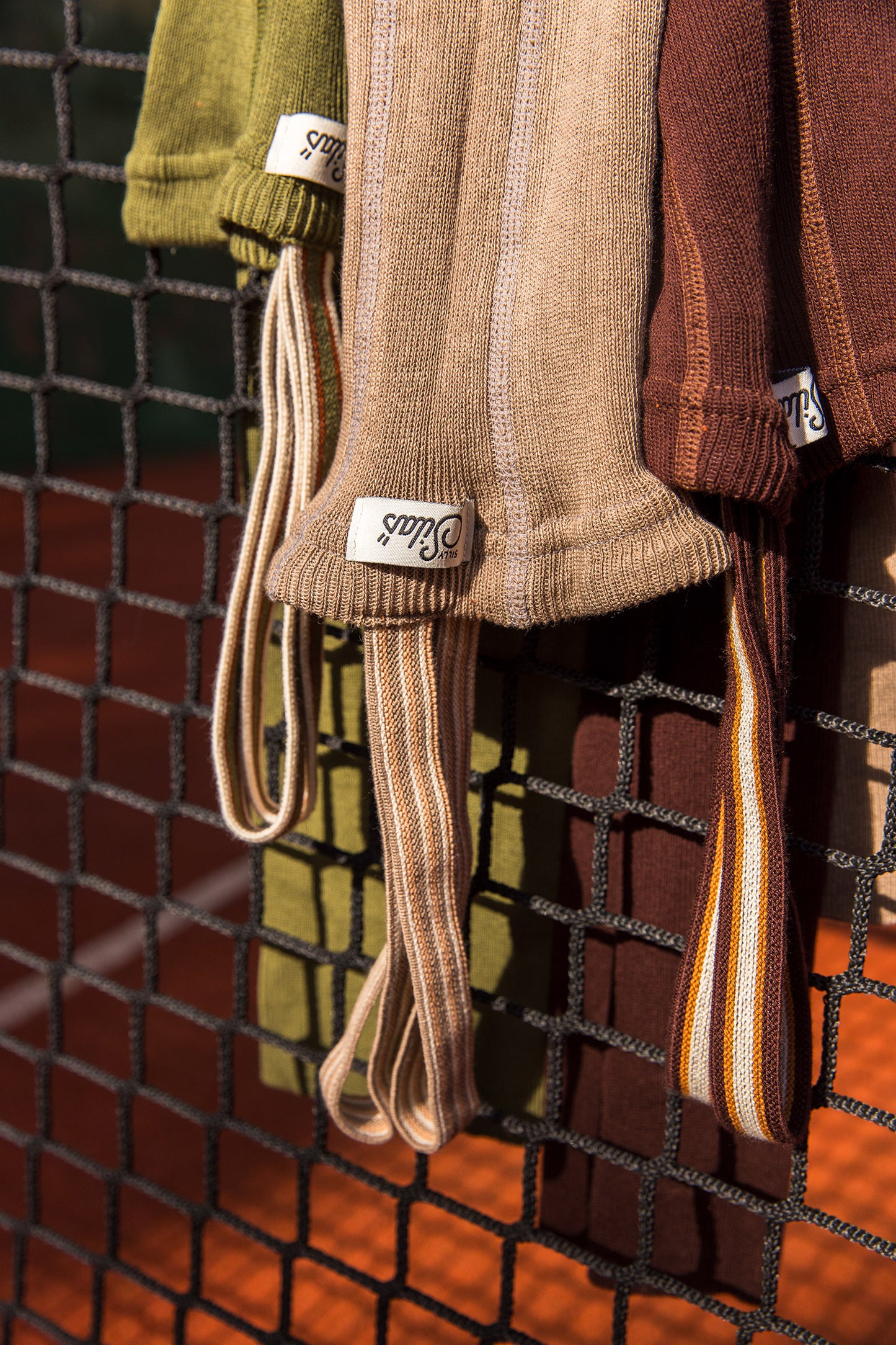 Classic Tights | Footless - Oyster Grey Striped