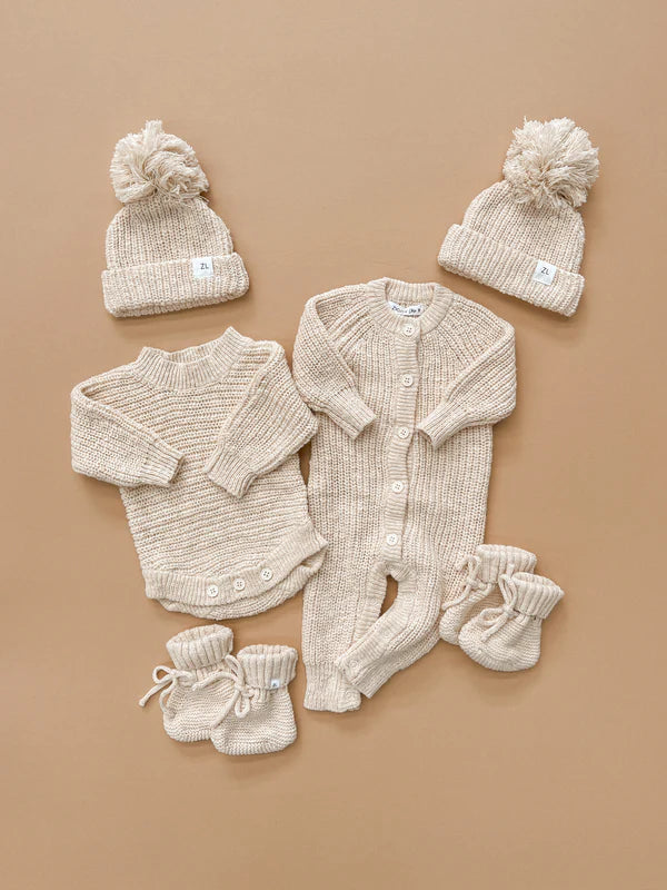 Classic Knit Romper - Honey