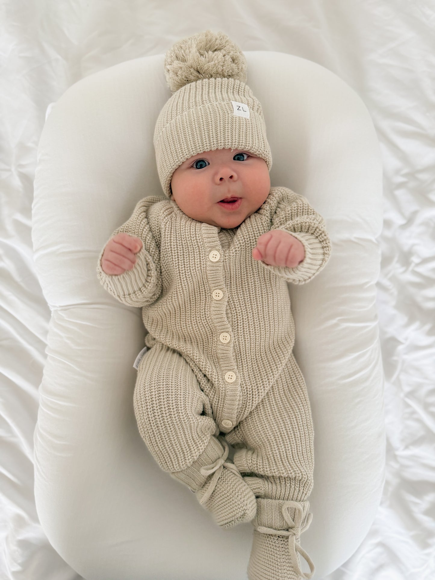 Classic Knit Romper - Moss