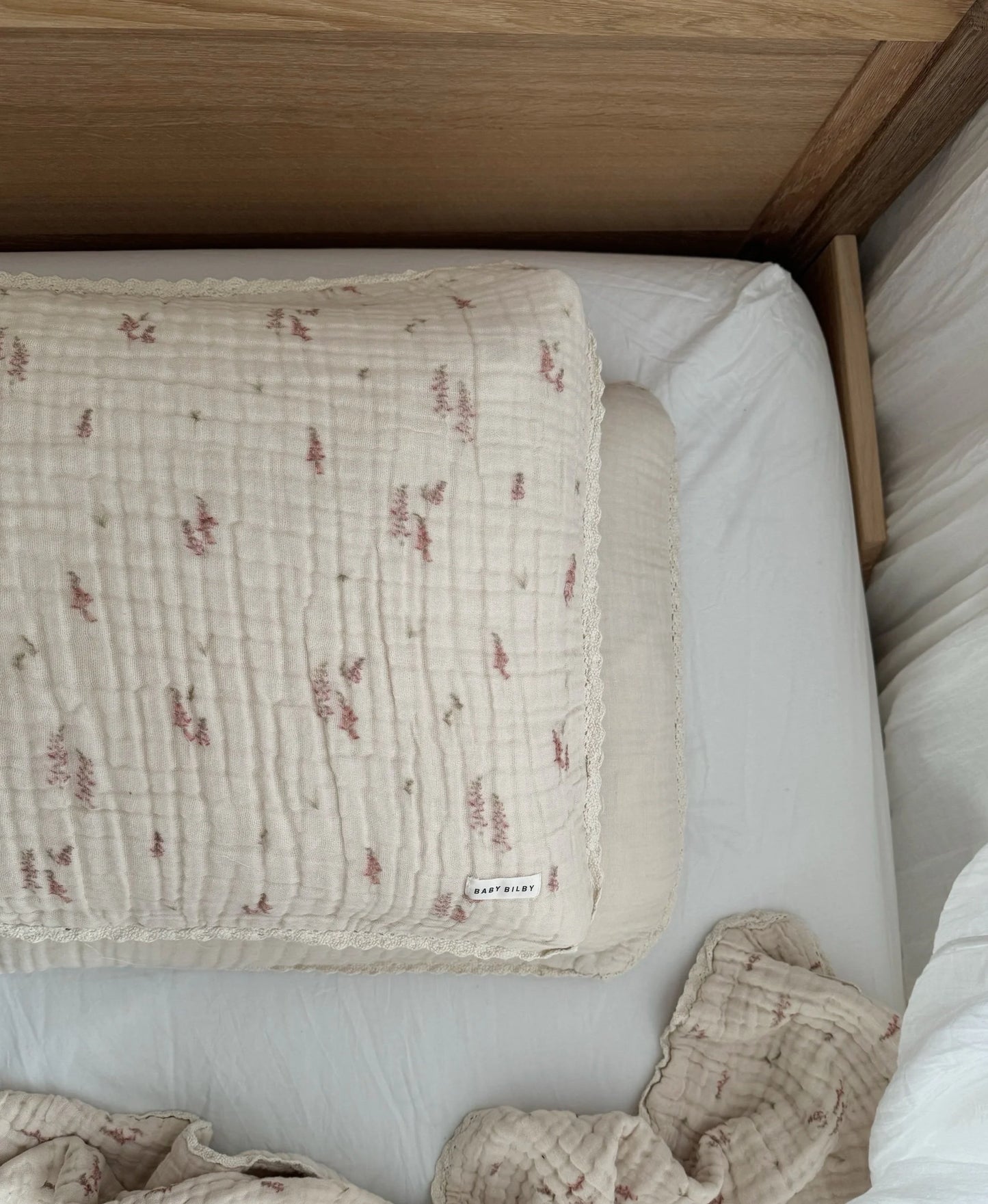 Organic Cotton Gauze Pillowcase - Foxglove