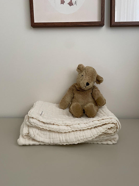 Organic Cotton Gauze Blanket - Coconut Cream