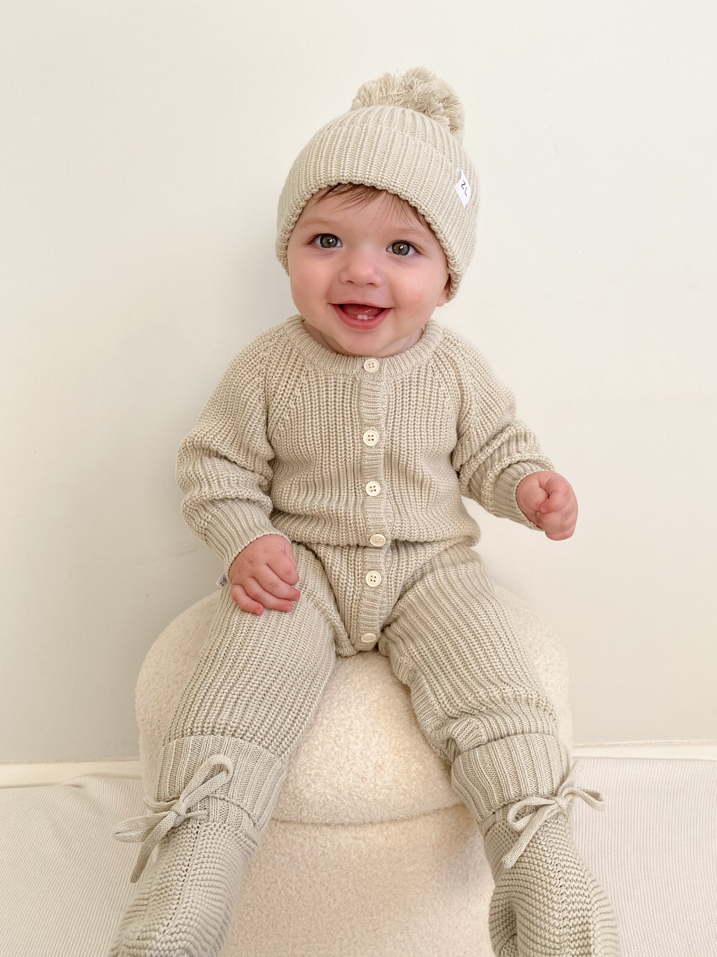 Classic Knit Romper - Moss