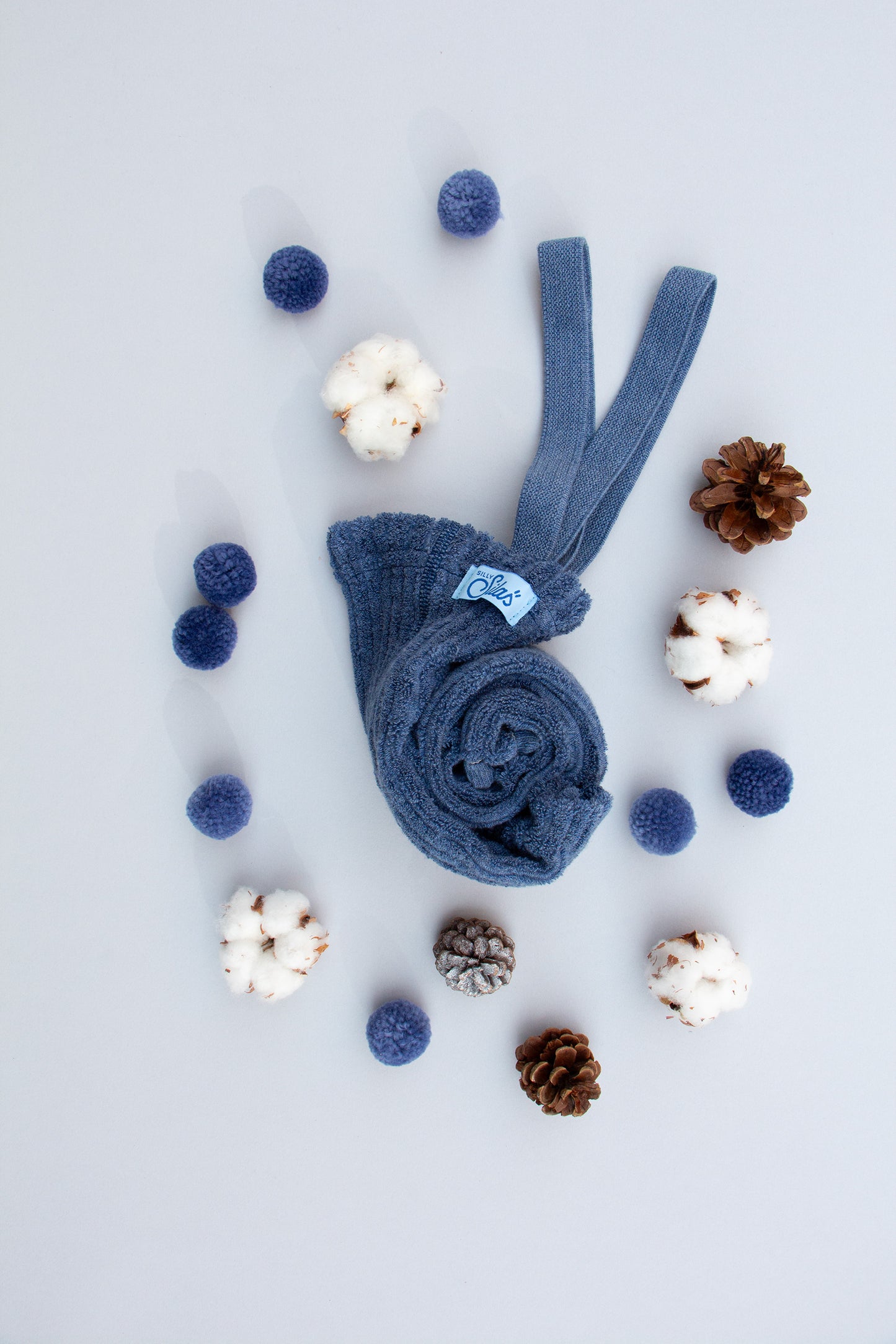 Granny Teddy Tights | Footless - Steel Blue Blend