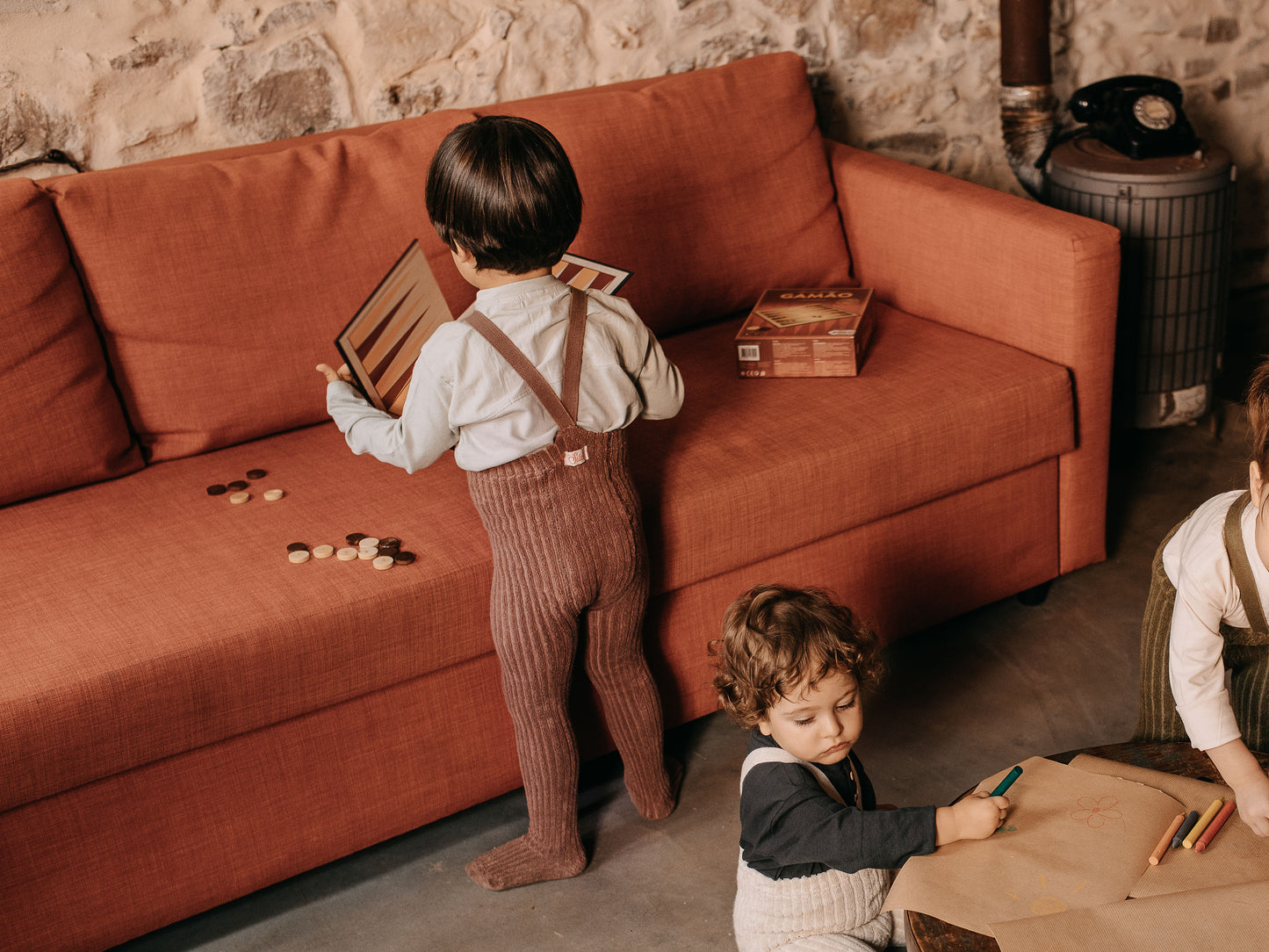 Granny Teddy Tights | Footed - Granola