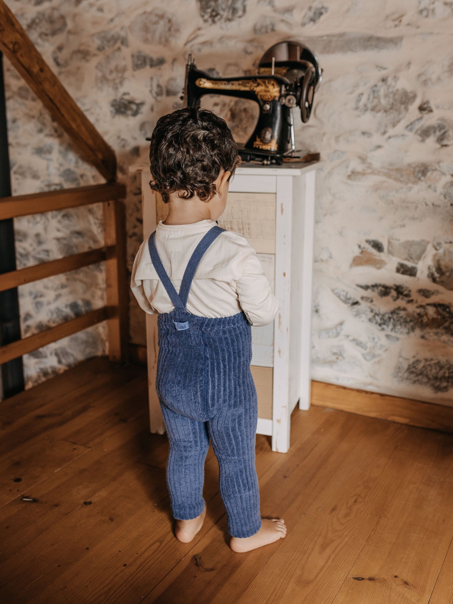 Granny Teddy Tights | Footless - Steel Blue Blend
