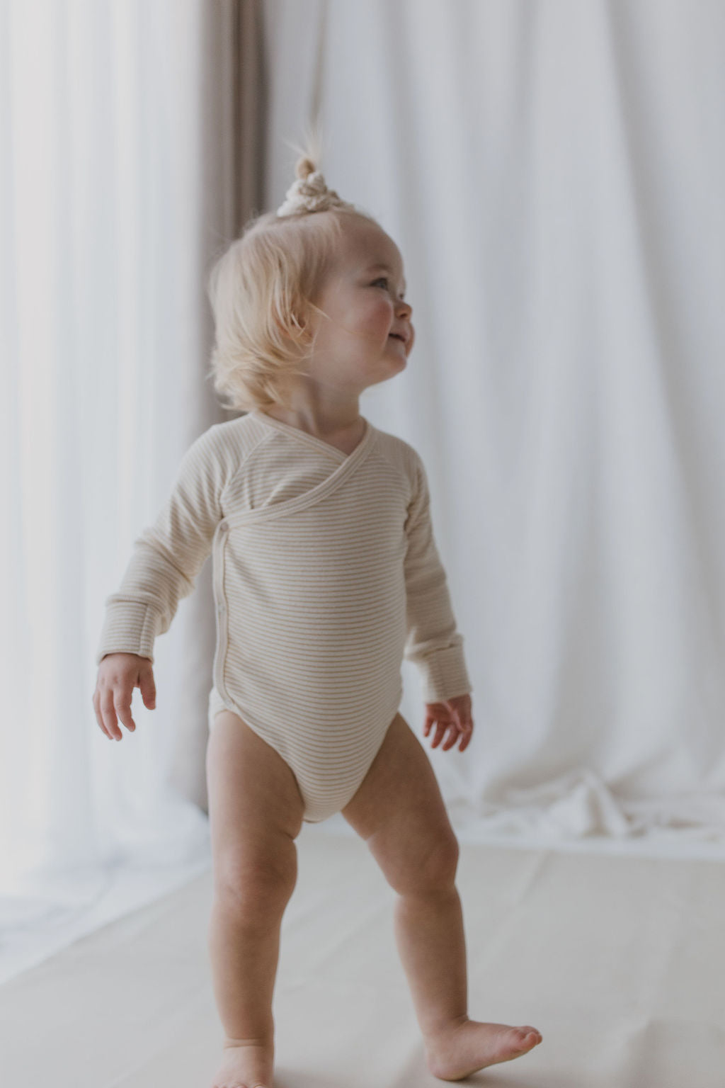 Organic L/S Kimono Bodysuit - Honey
