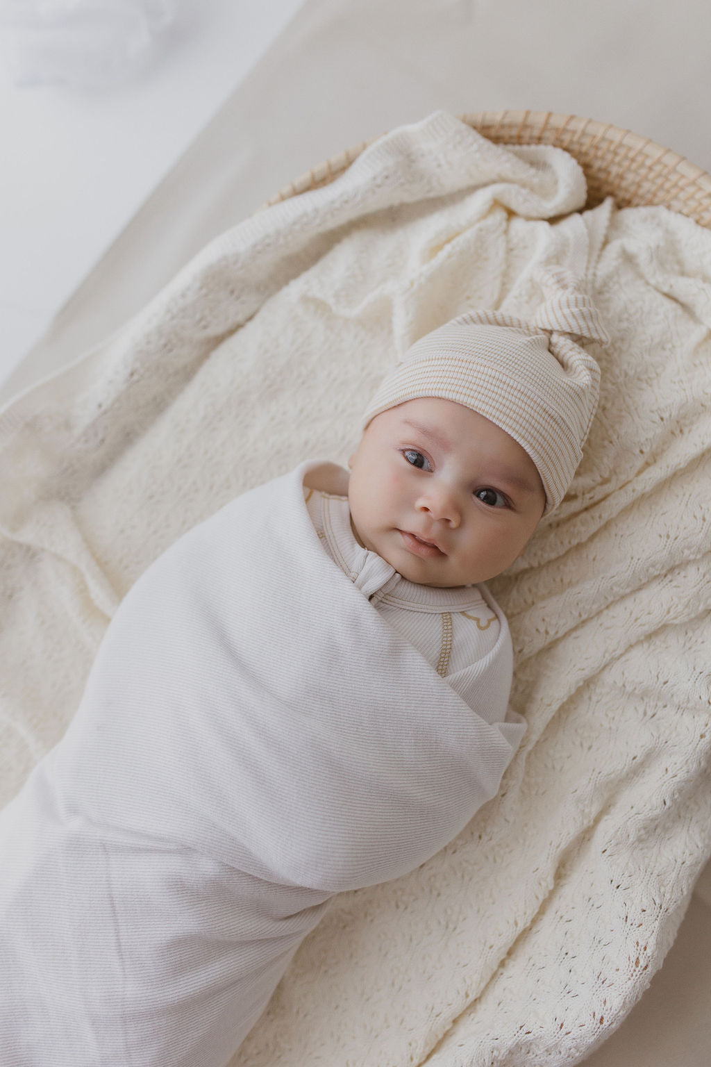Organic Swaddle Blanket - Salt