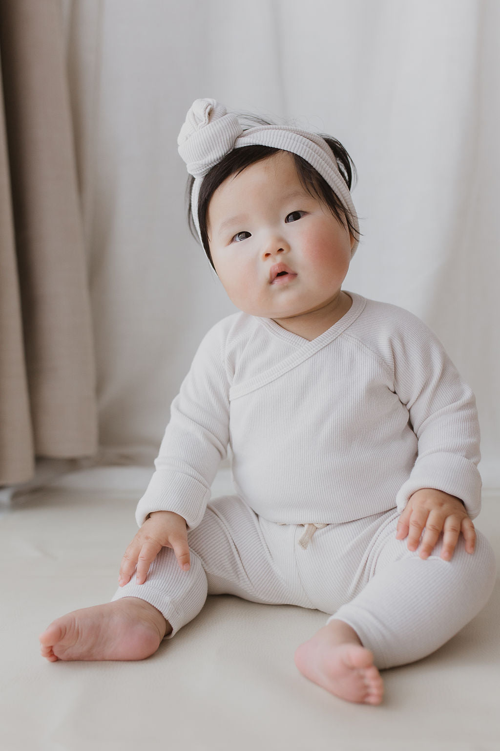Organic L/S Kimono Bodysuit - Salt