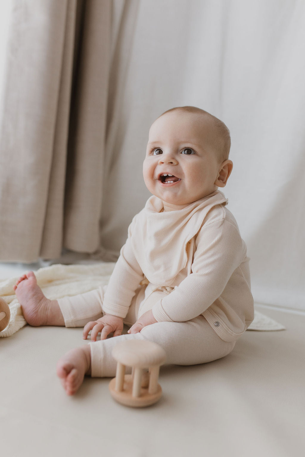 Organic Drawstring Legging - Egg Shell