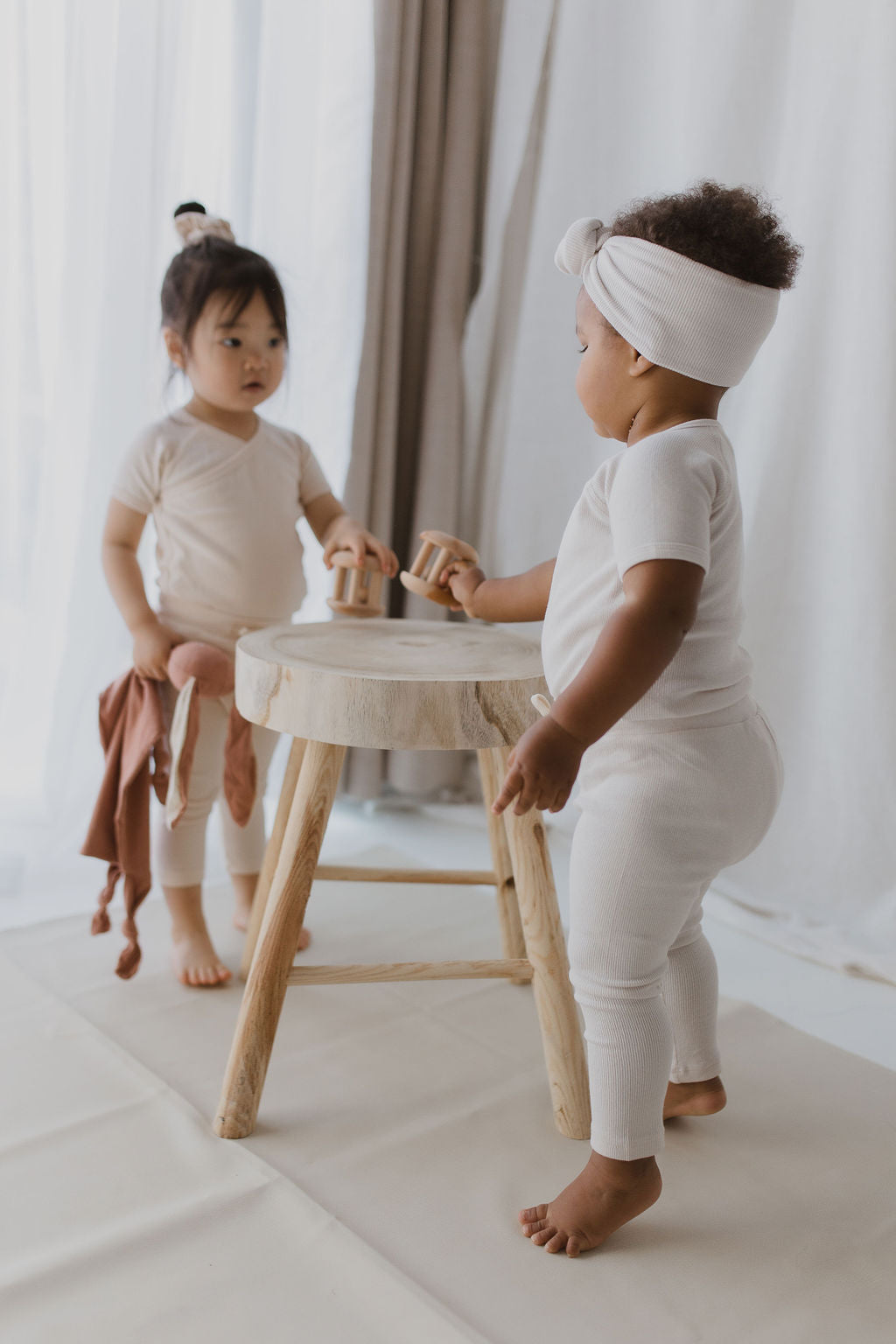 Organic Drawstring Legging - Salt