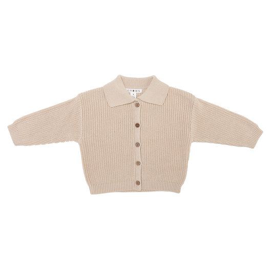 Collar Cardigan - Pebble