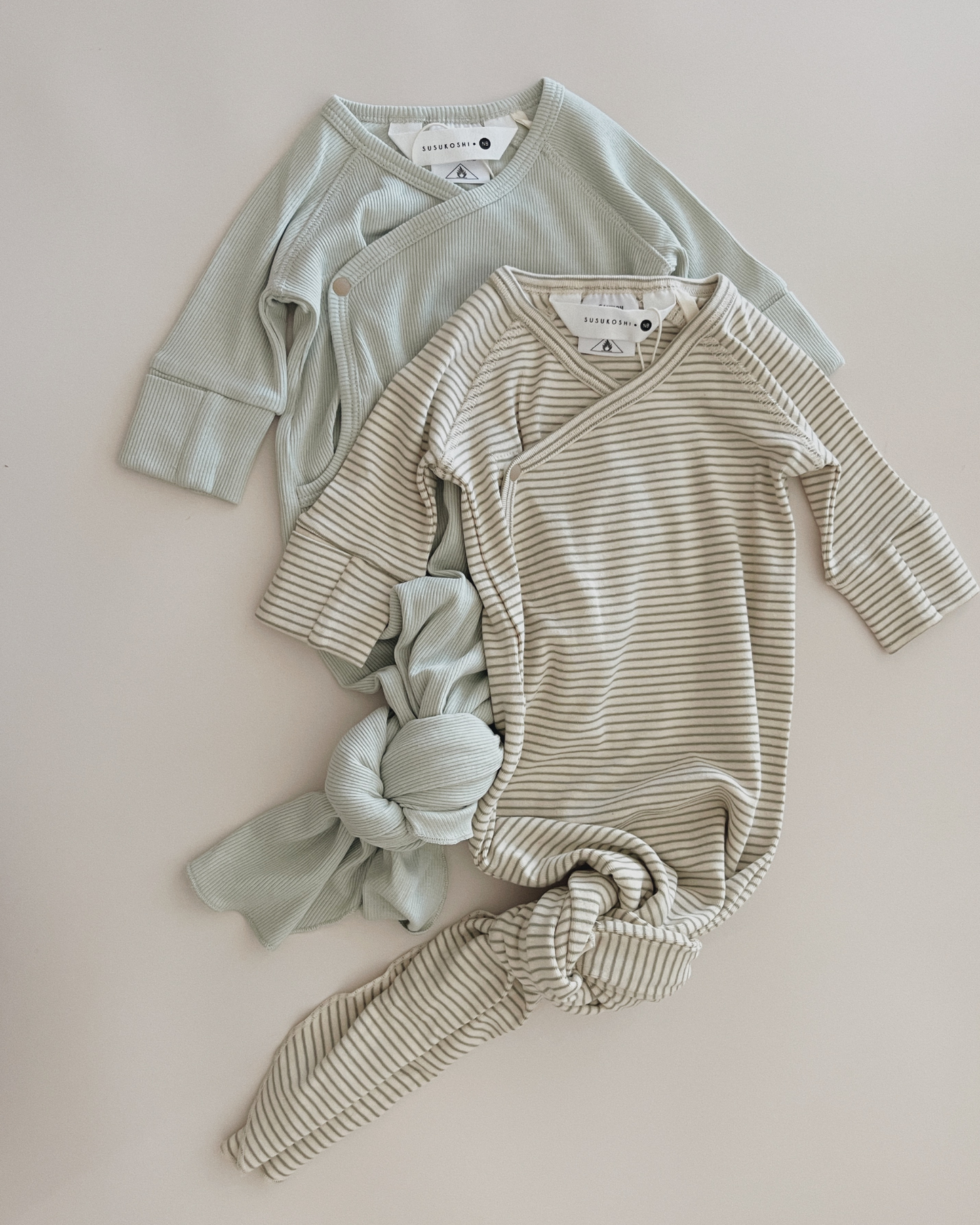 Organic Kimono Gown - Sea Mist