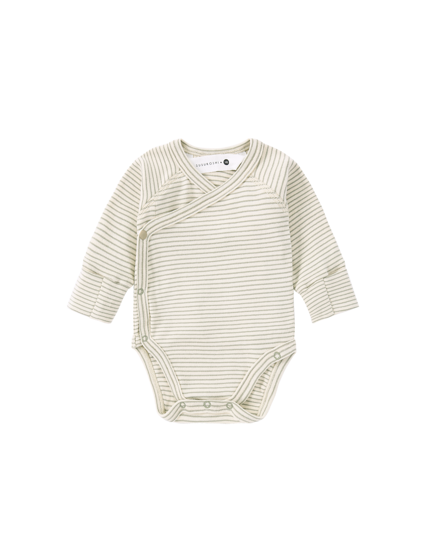 Organic L/S Kimono Bodysuit - Gum Leaf
