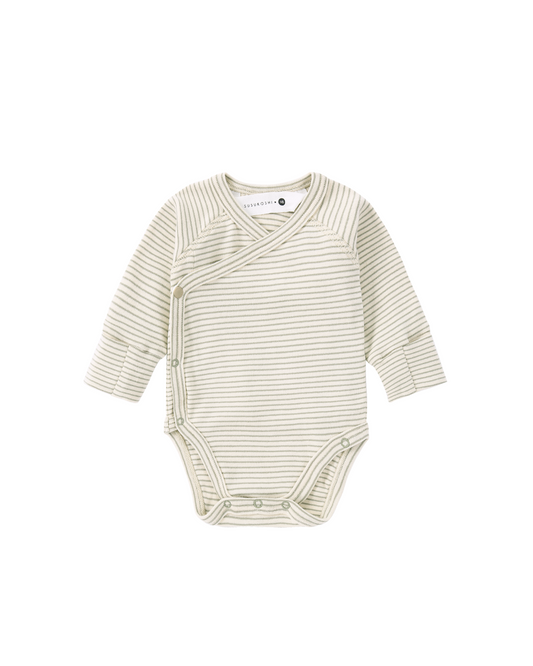 Organic L/S Kimono Bodysuit - Gum Leaf
