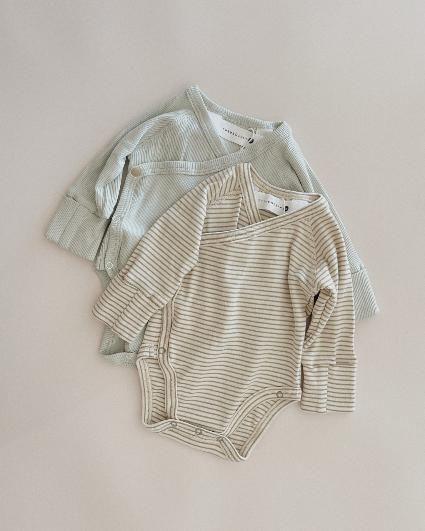 Organic L/S Kimono Bodysuit - Sea Mist