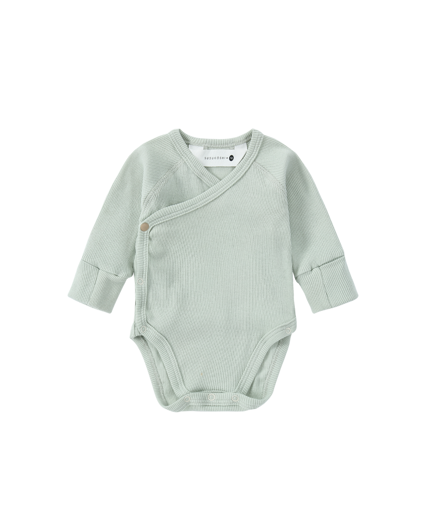 Organic L/S Kimono Bodysuit - Sea Mist