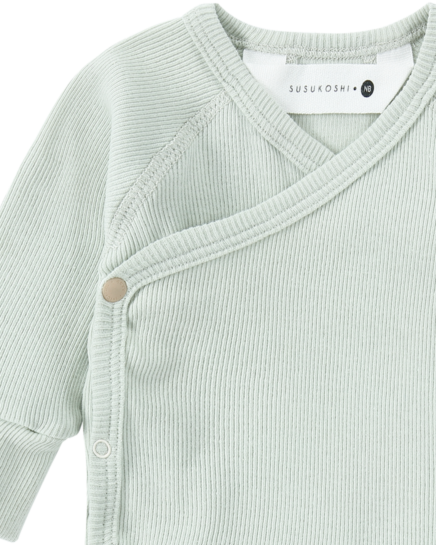 Organic L/S Kimono Bodysuit - Sea Mist