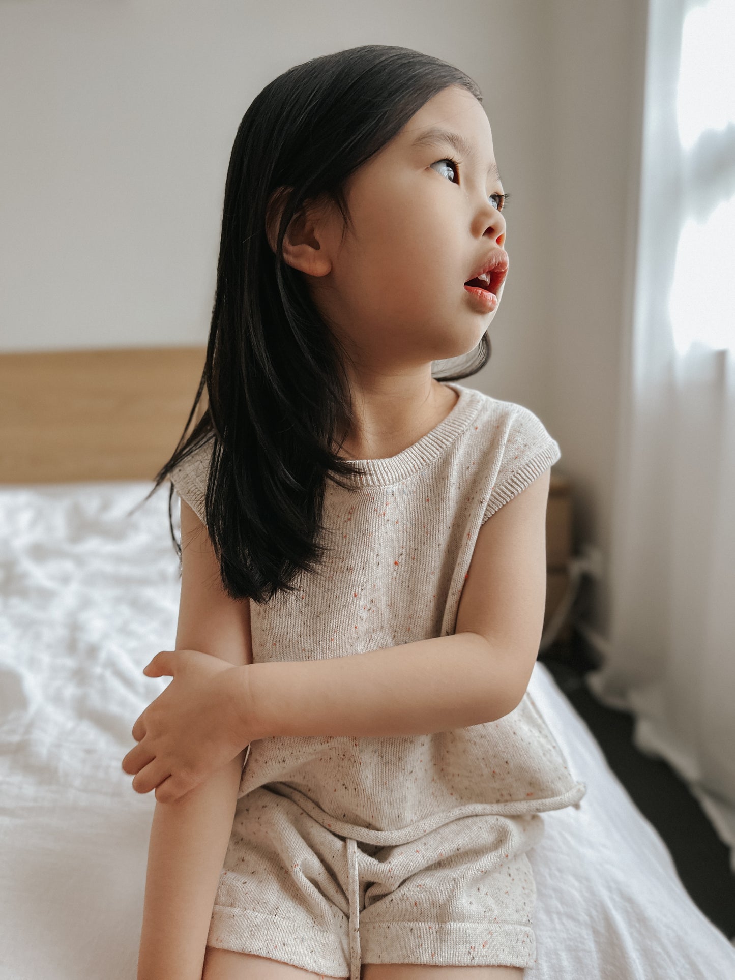 Knit Shorts - Speckle Oat