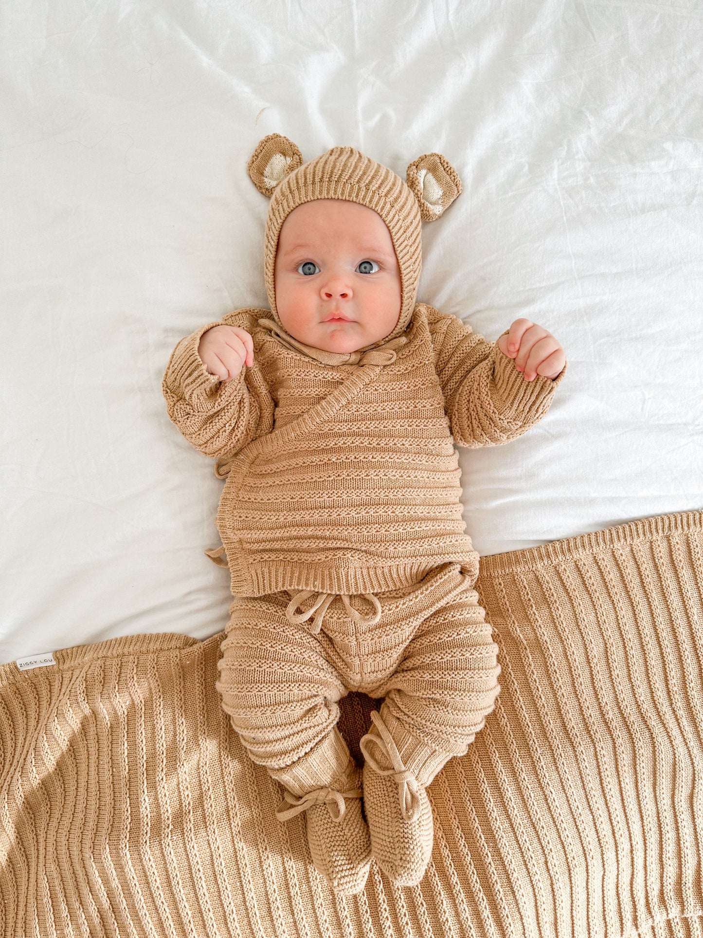 Bonnet | Bear - Maple Fleck | SIZE 3-6M LEFT