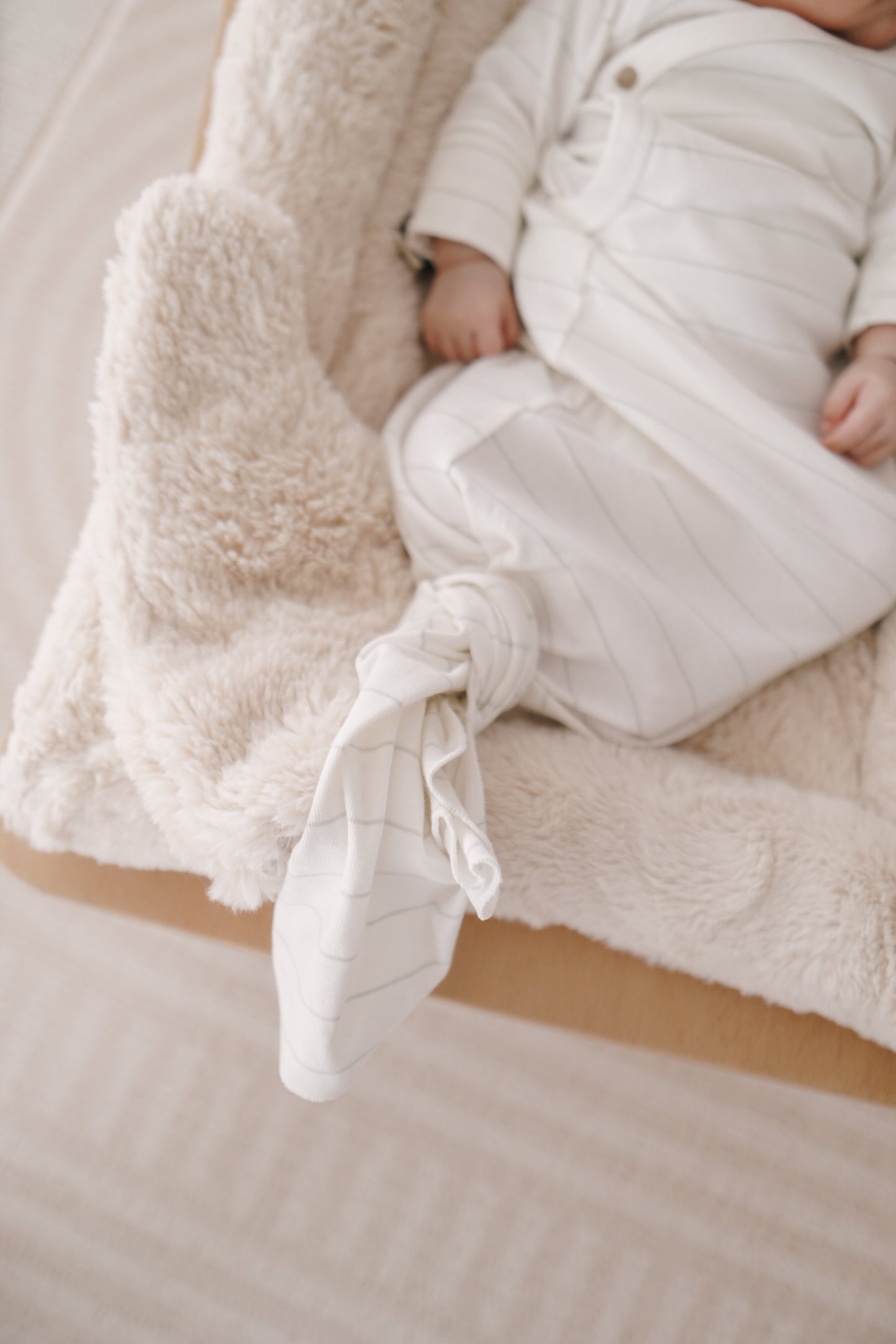 Organic Kimono Gown - White Sky