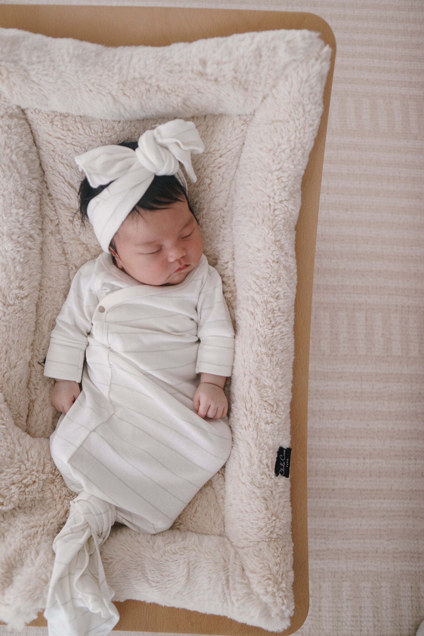Organic Kimono Gown - White Sky