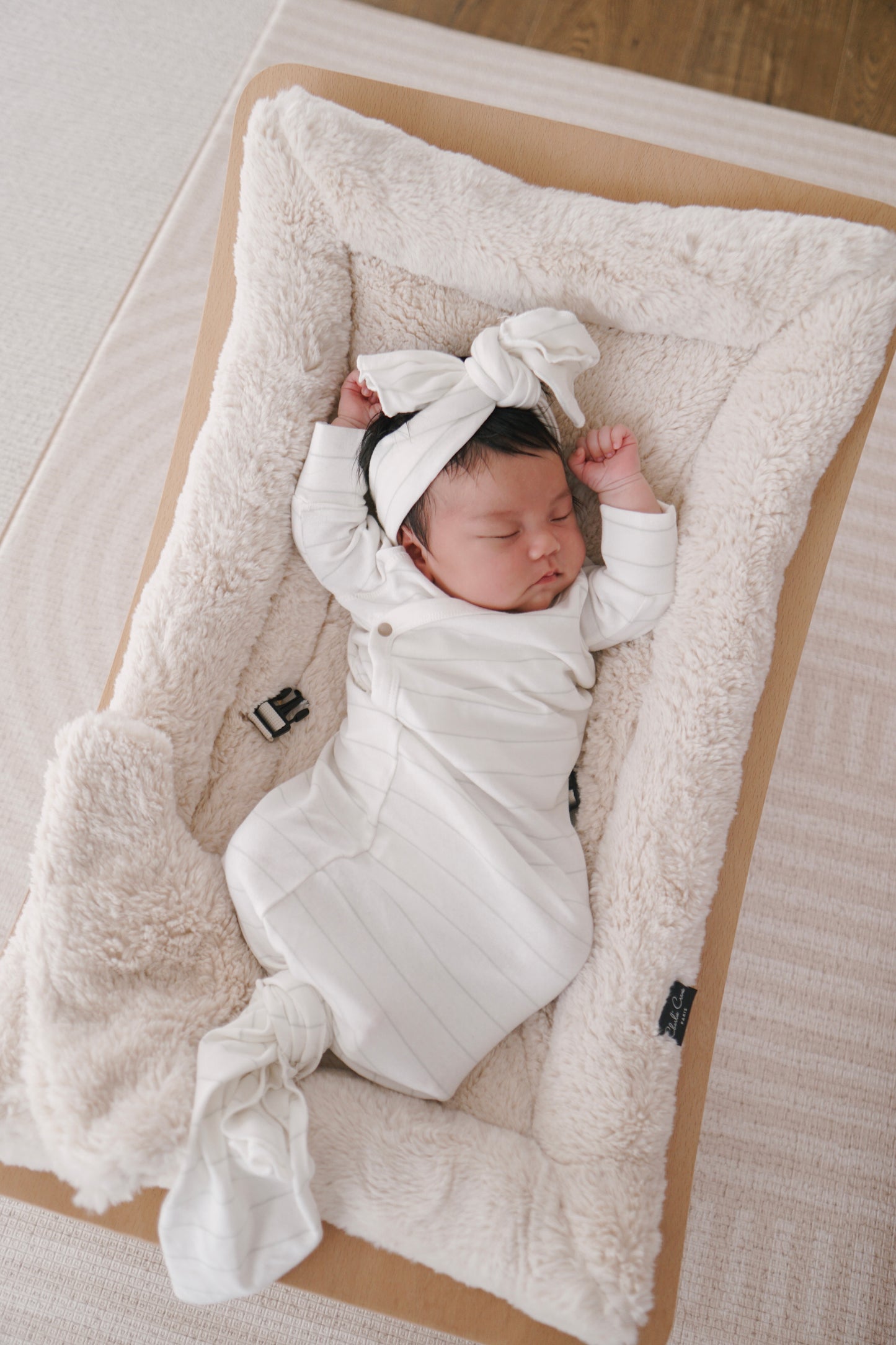 Organic Kimono Gown - White Sky