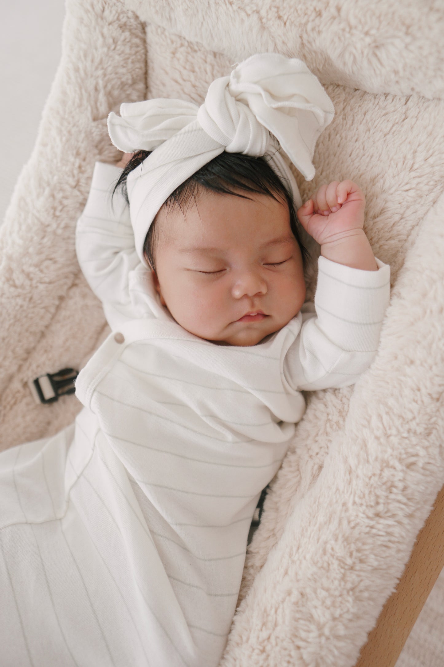 Organic Kimono Gown - White Sky