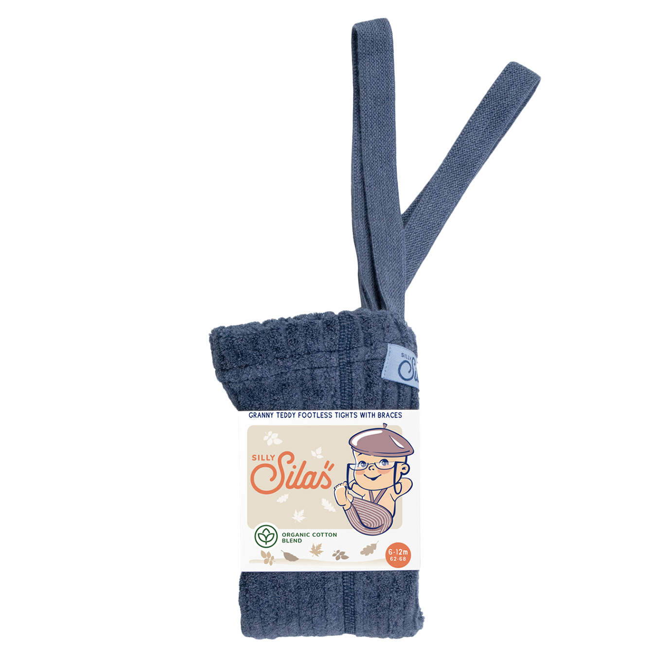 Granny Teddy Tights | Footless - Steel Blue Blend