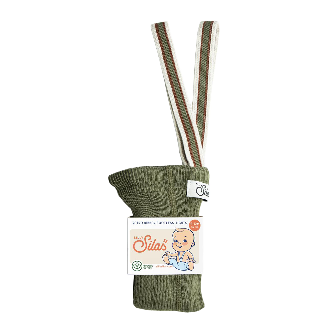 Classic Tights | Footless - Olive Striped