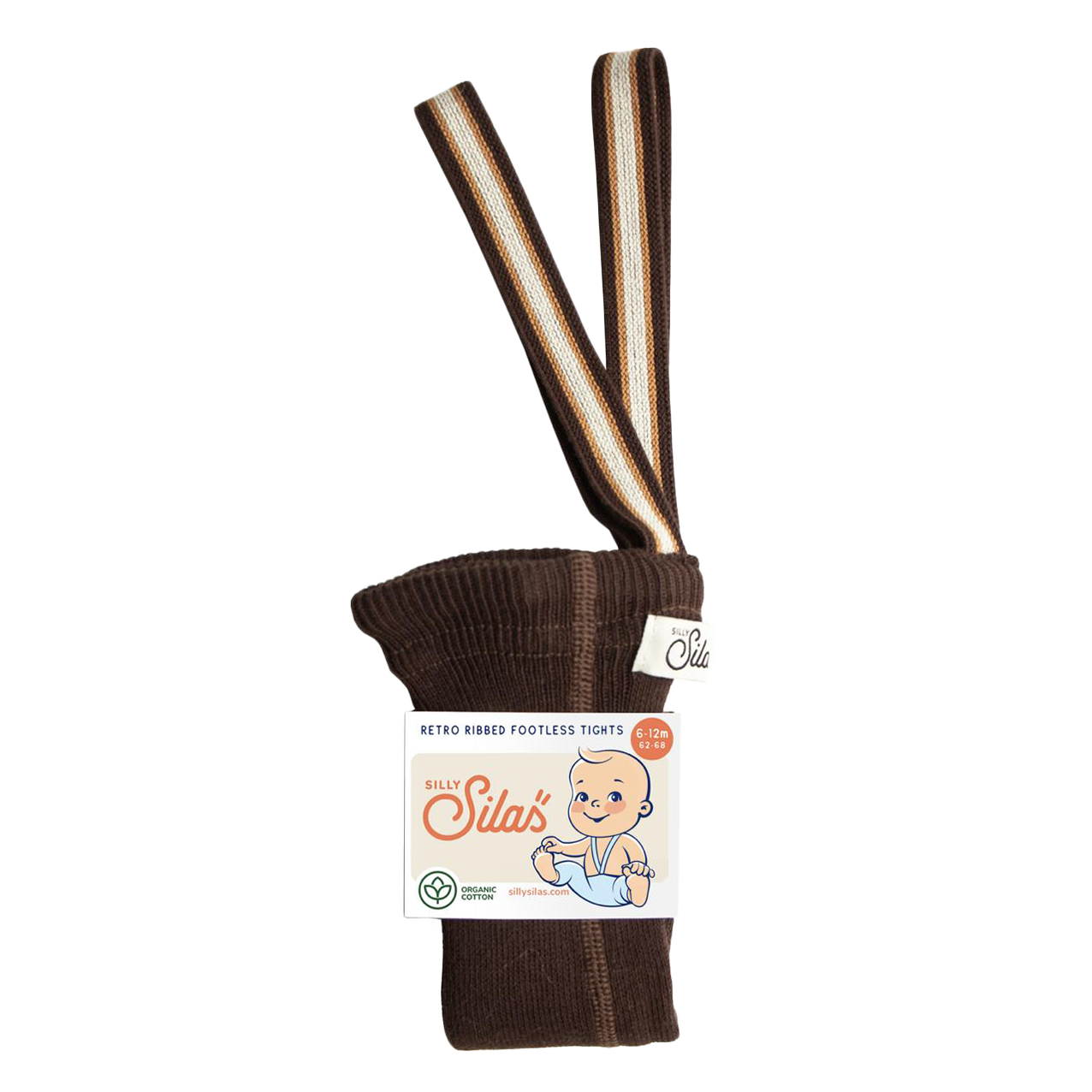 Classic Tights | Footless - Chocolate Brown Striped