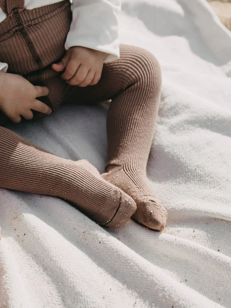 Classic Tights | Footed - Granola