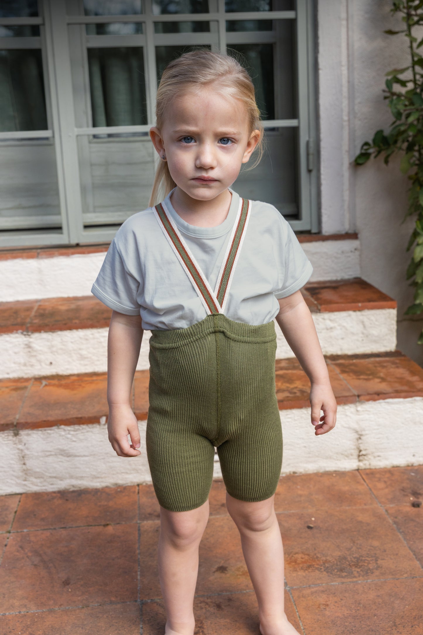 Shorty Tights - Olive Striped