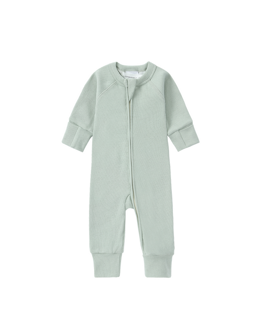 Organic Zip Growsuit - Sea Mist