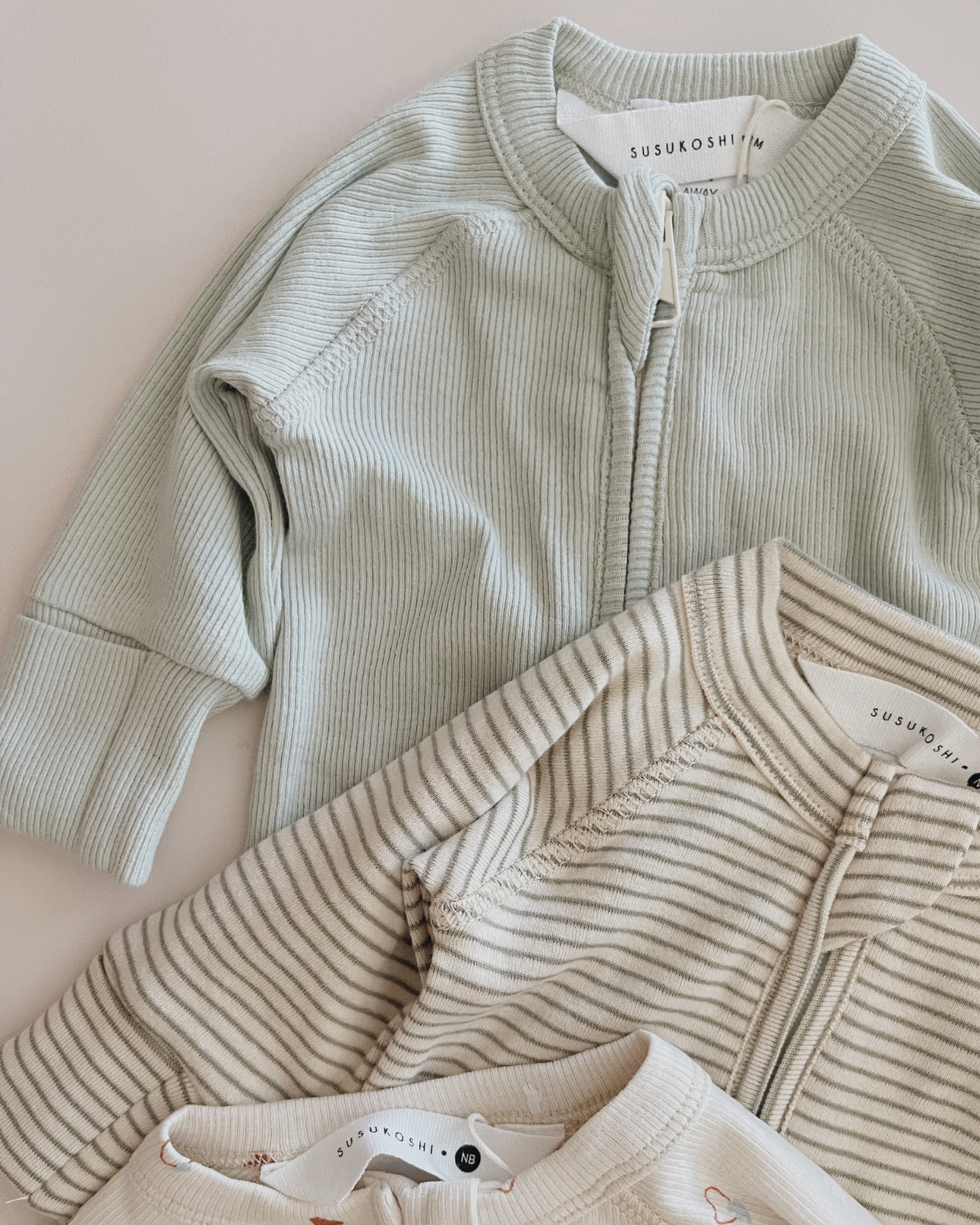 Organic Zip Growsuit - Sea Mist