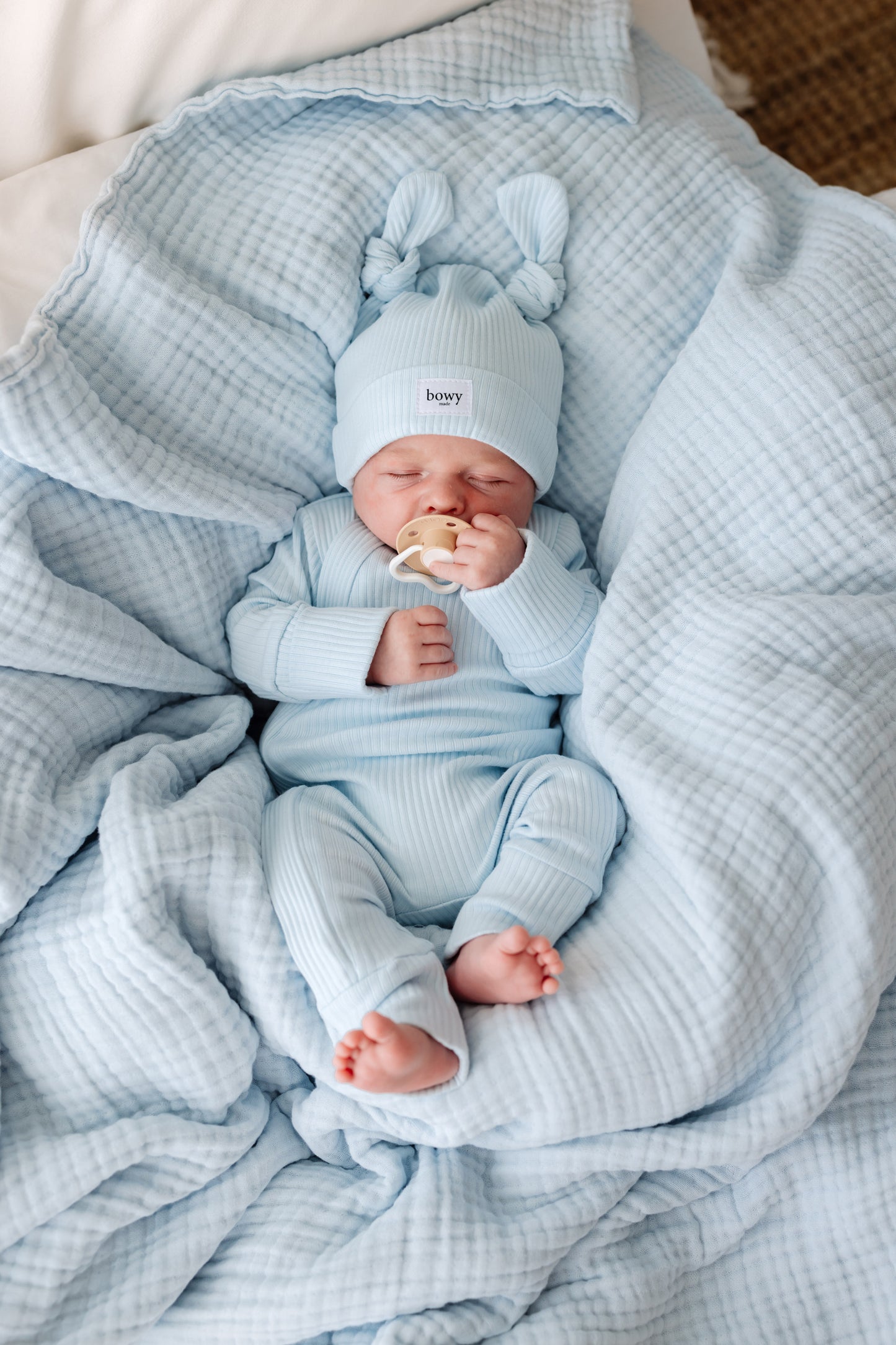 Muslin Bubble Blanket - Powder Blue
