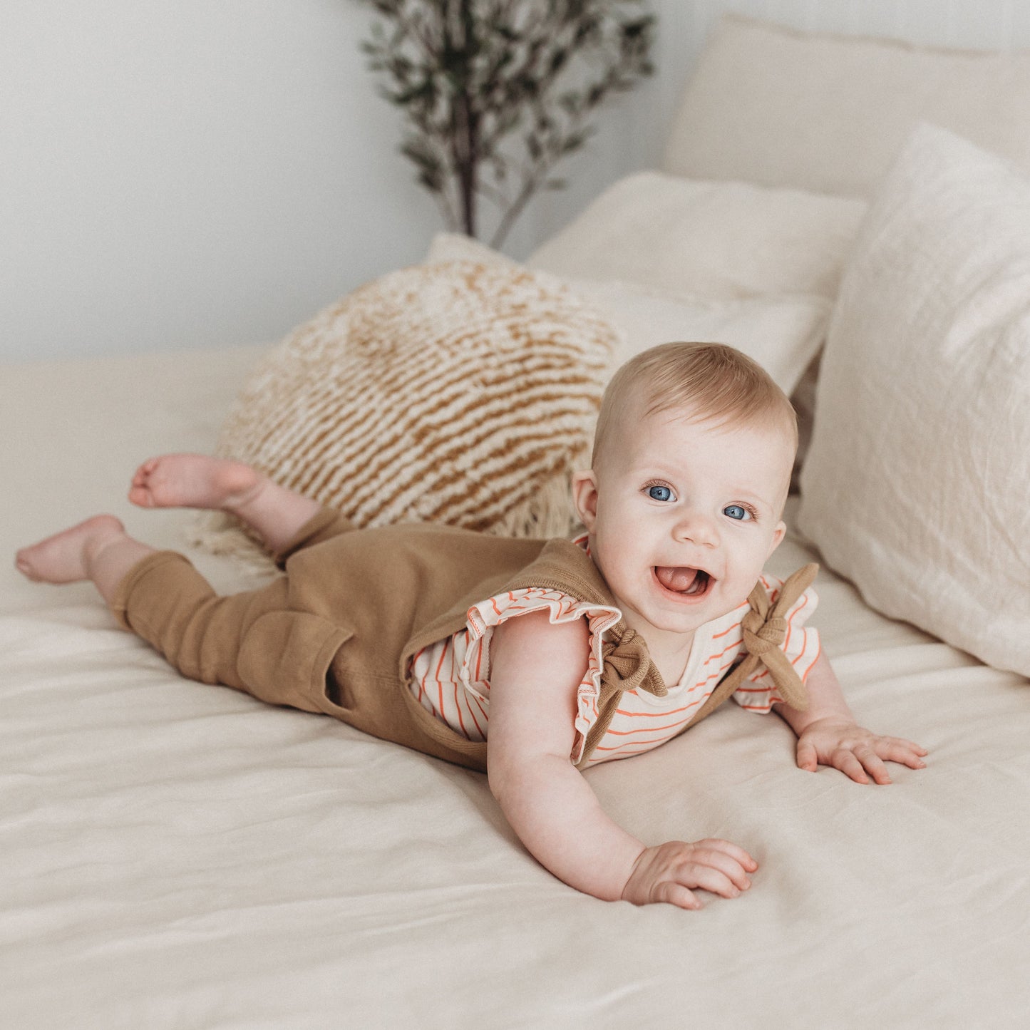 Shoulder Tie Overall - Gold Dust