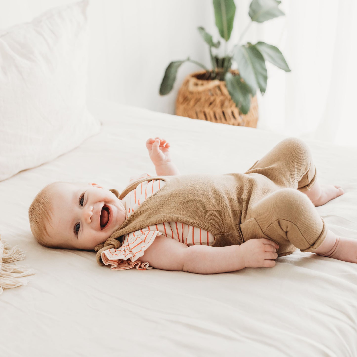 Shoulder Tie Overall - Gold Dust