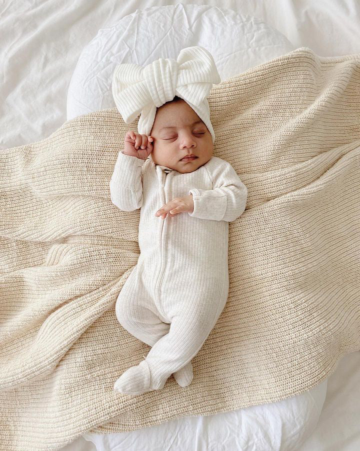 Chunky Knit Blanket - Honey