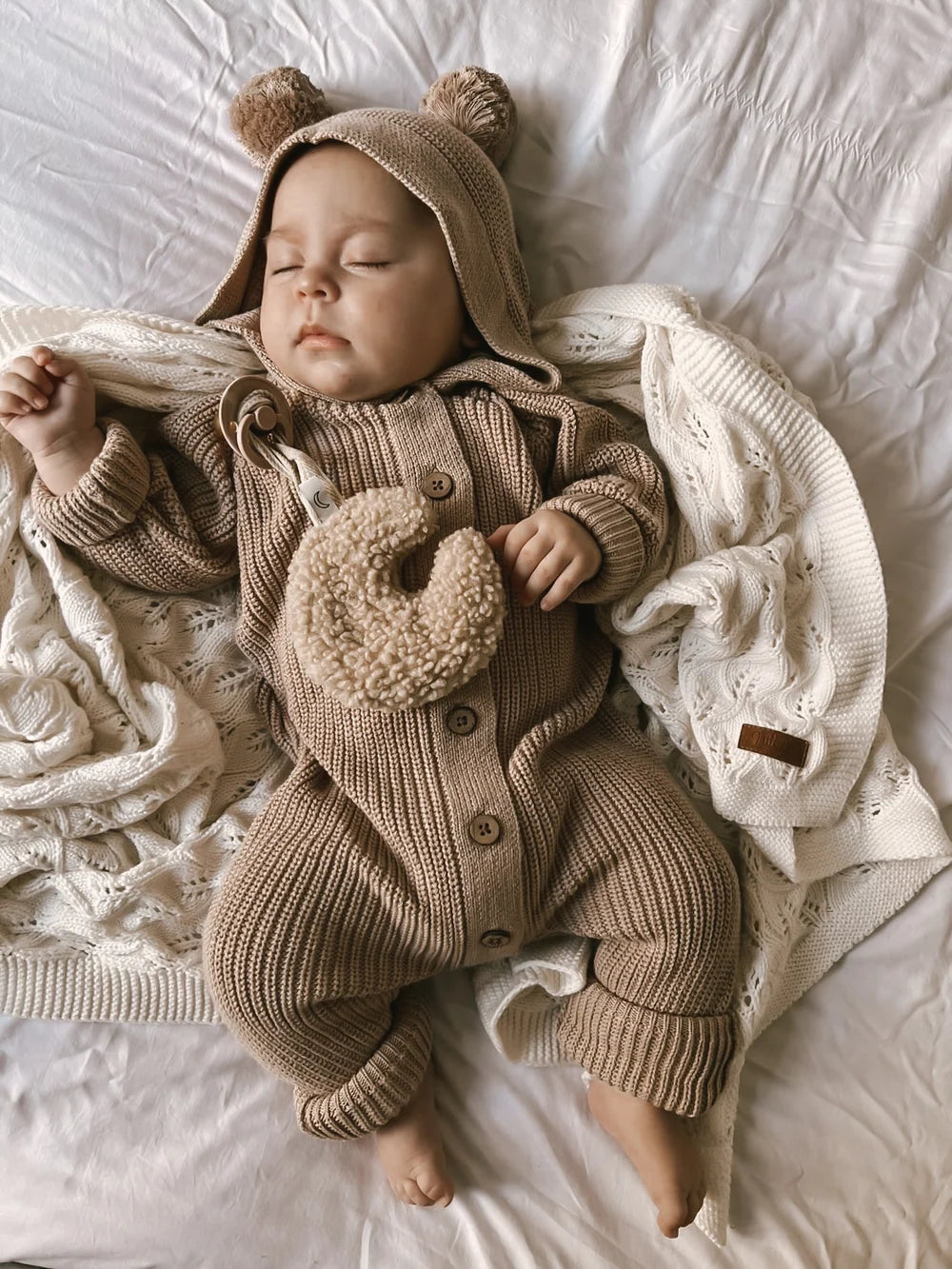Classic Hoodie Ribbed Romper - Cacao