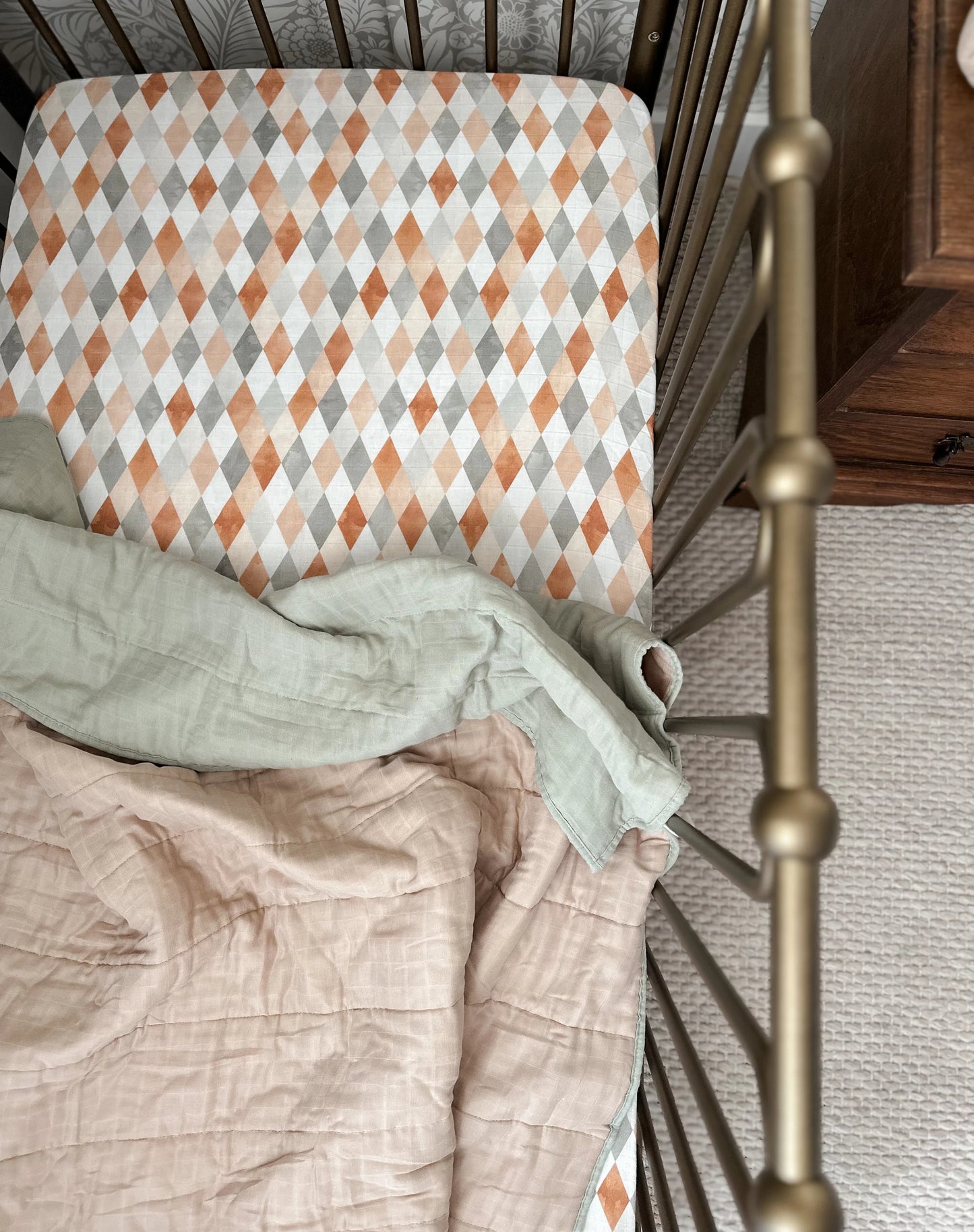 Fitted Cot Sheet - Harlequin
