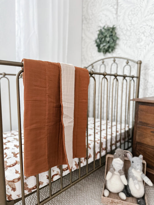 Reversible Bedspread - Rust & Sand